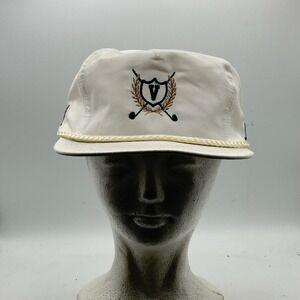 Vintage Golf Rope Hat Head To Toe White‎ Embroidered Golfing Adjustable